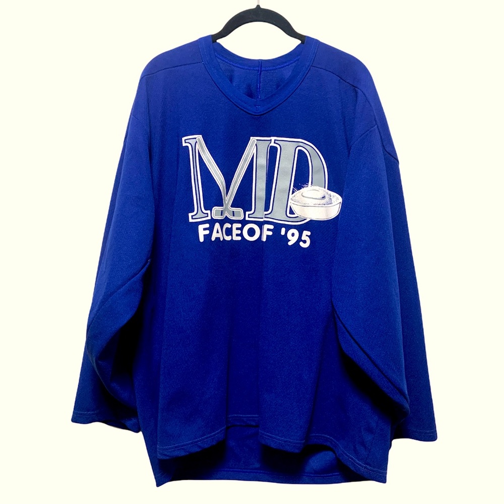 Vintage Blue MD face off 1995 Hockey Jersey